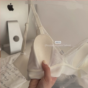 0616 Čipkasti latex grudnjak s detaljem kunić uši, francuskog stila, lagani luksuz, bez žice, prozračan, tanke šalice
