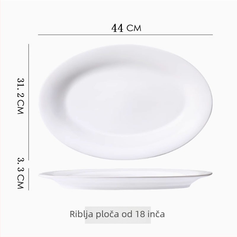 Keramička posuda za ribu za posluživanje, okruglog oblika, površina s raspršnim premazom, uzorak 69850, mikrovalna pećnica nije dostupna