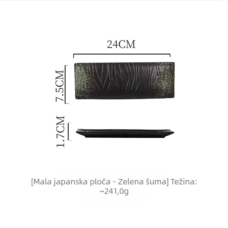 Porcelanski tanjur za sushi, japanskog stila, pravokutni, pogodan za mikrovalnu pećnicu, mogućnost ispisa logotipa