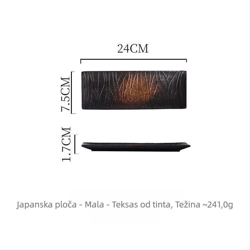Porcelanski tanjur za sushi, japanskog stila, pravokutni, pogodan za mikrovalnu pećnicu, mogućnost ispisa logotipa