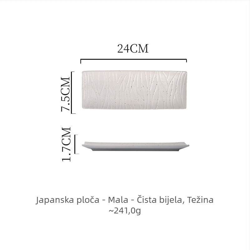 Porcelanski tanjur za sushi, japanskog stila, pravokutni, pogodan za mikrovalnu pećnicu, mogućnost ispisa logotipa
