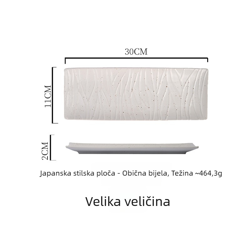 Porcelanski tanjur za sushi, japanskog stila, pravokutni, pogodan za mikrovalnu pećnicu, mogućnost ispisa logotipa