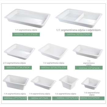 BAO TAI porcelanska posuda za bufet, pravokutna, mikrovalna kompatibilna, glazirana površina.
