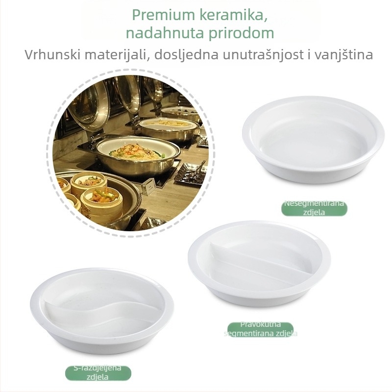 BAO TAI porcelanska posuda za bufet, pravokutna, mikrovalna kompatibilna, glazirana površina.