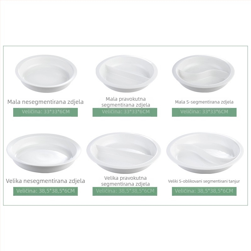 BAO TAI porcelanska posuda za bufet, pravokutna, mikrovalna kompatibilna, glazirana površina.
