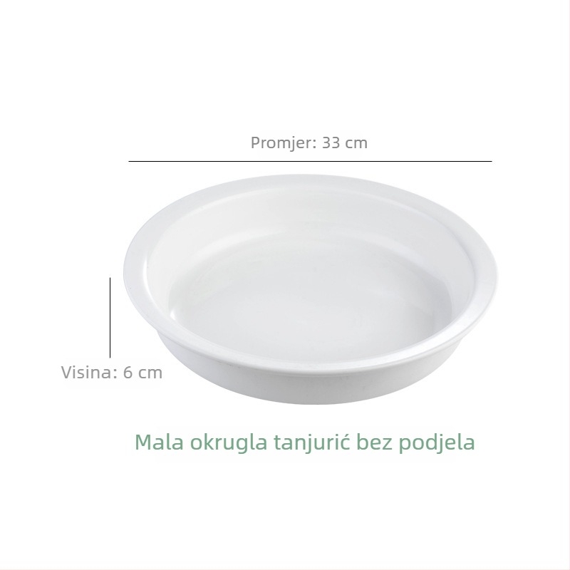 BAO TAI porcelanska posuda za bufet, pravokutna, mikrovalna kompatibilna, glazirana površina.