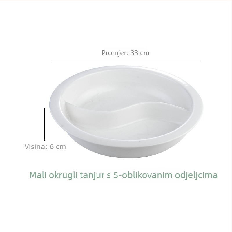 BAO TAI porcelanska posuda za bufet, pravokutna, mikrovalna kompatibilna, glazirana površina.