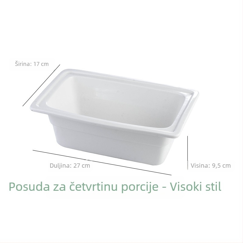 BAO TAI porcelanska posuda za bufet, pravokutna, mikrovalna kompatibilna, glazirana površina.