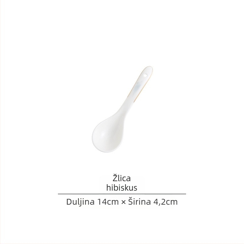 Set posuđa od kostnog porcelana – zdjele i tanjuri, cvjetni uzorak, moderni minimalistički stil, kružni oblik
