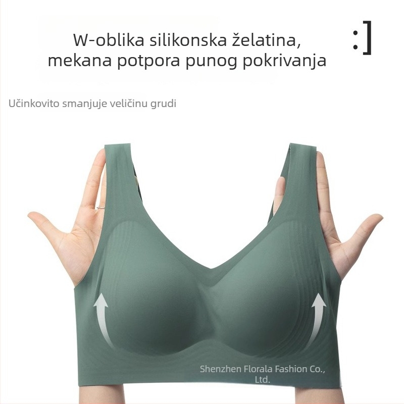 Bešiv grudnjak za jesen-zimu velikim prsima, mek podrška, gel traka, tanak kroj, podizanje, protiv opuštanja