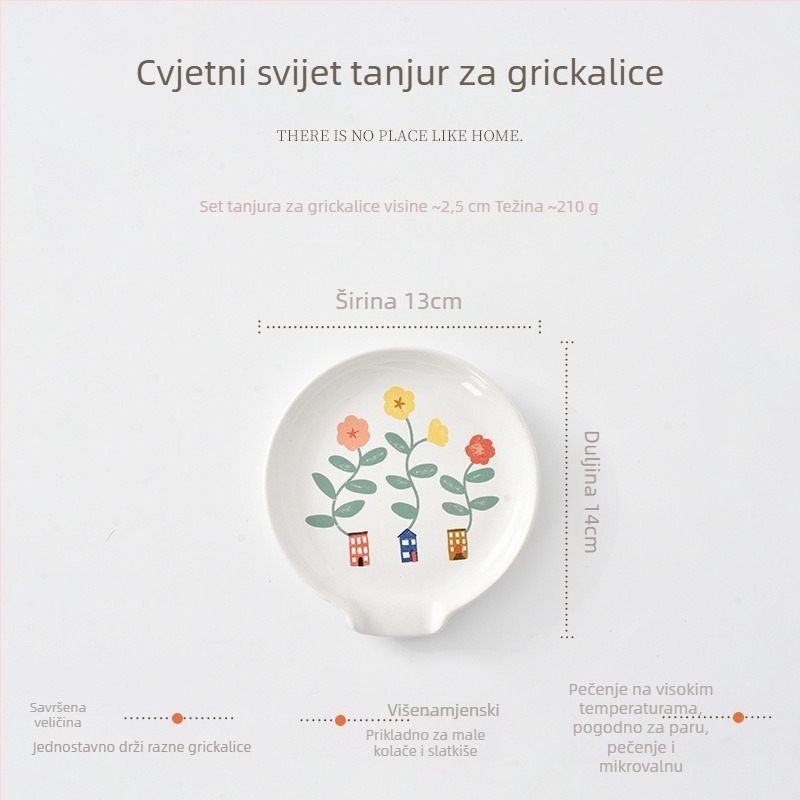Keramička plosnata tanjura, nepravilnog oblika, pod glazurom boja, mikrovalna sigurna, kreativni stil