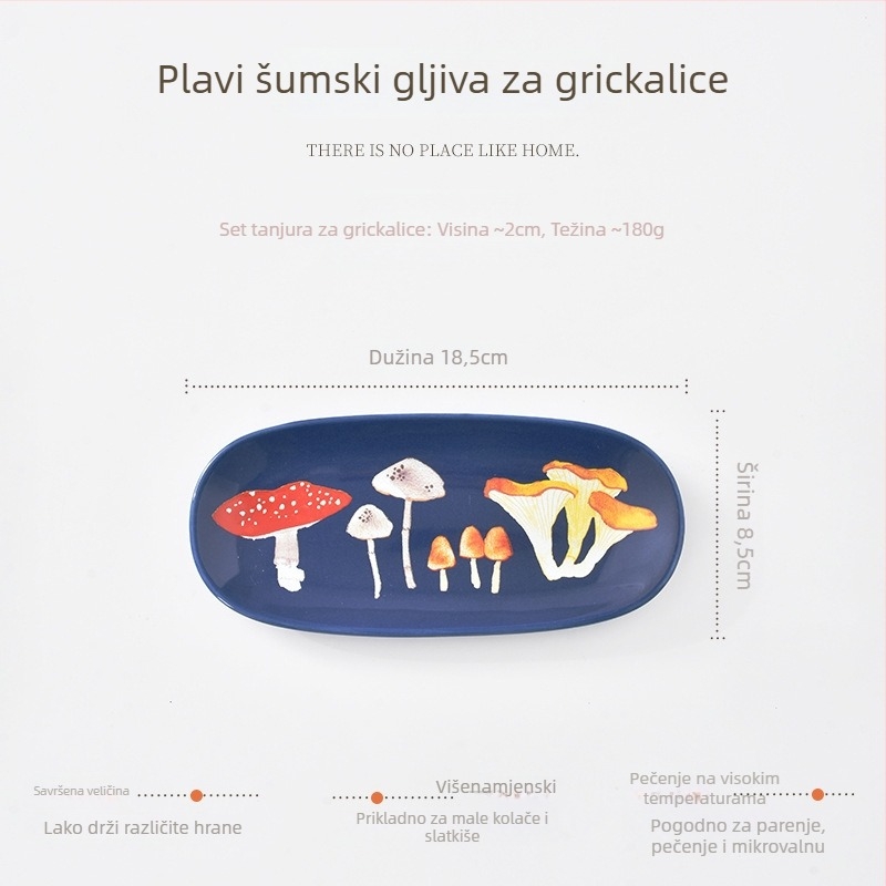 Keramička plosnata tanjura, nepravilnog oblika, pod glazurom boja, mikrovalna sigurna, kreativni stil