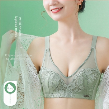 Čipkasti grudnjak bez žice, bezšivni stražnji dizajn, košarice 3/4, podesive naramenice, kristalni ulošci na cup, dizajn zečjih ušiju, model Shasha Lady