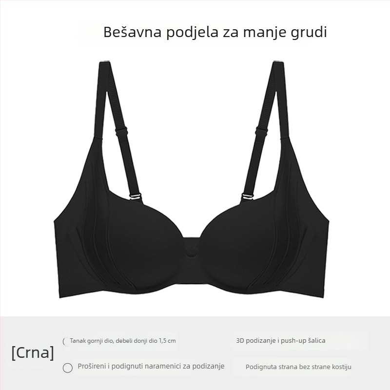 Ženski grudnjak, 3/4 košarica, gornja podrška, najlonska tkanina, stražnje zatvaranje s tri reda kopči, čvrste dvostruke naramenice