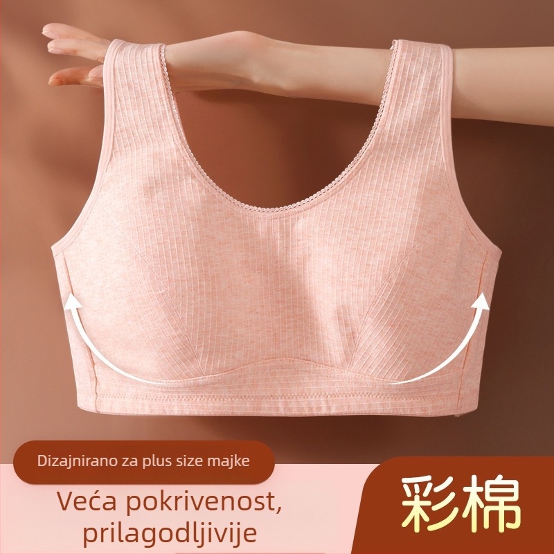 Grudnjak od 100% pamuka, tanak model, za starije žene, plus veličina, udoban