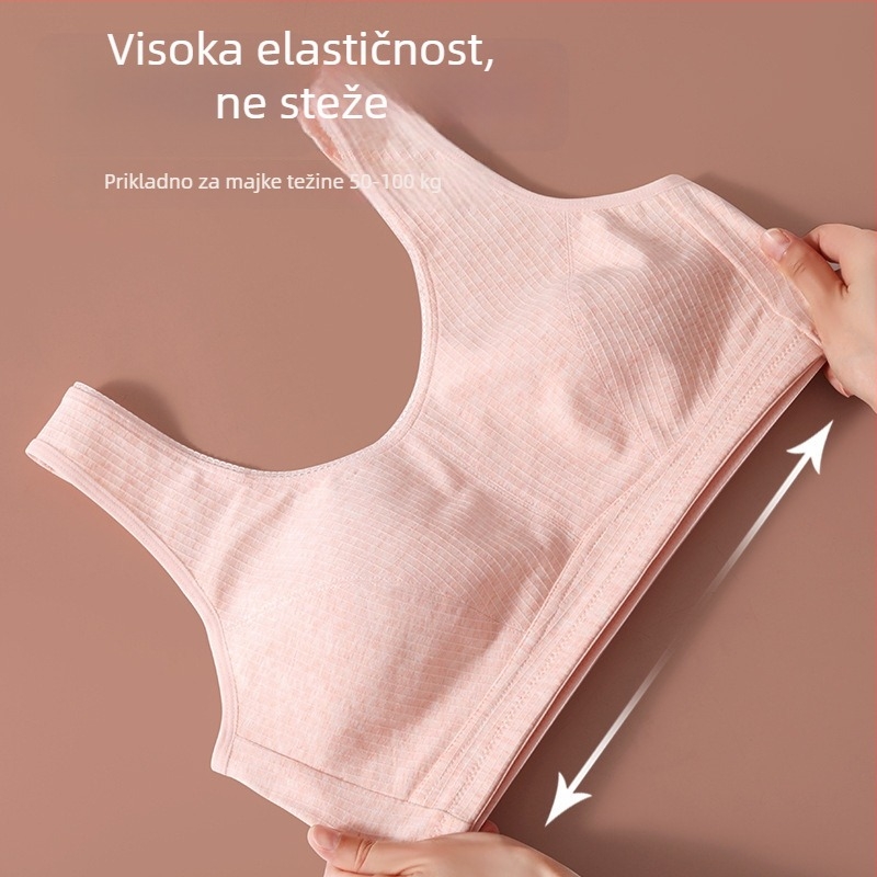 Grudnjak od 100% pamuka, tanak model, za starije žene, plus veličina, udoban