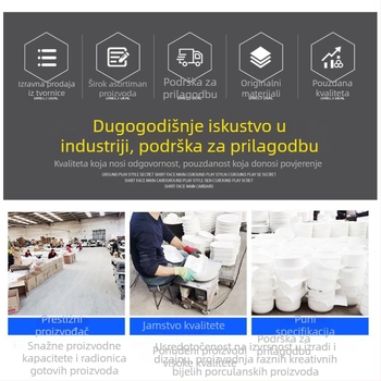 Porcelanski plitki tanjur za zapadni stil uz steak, bijeli, okrugli, sjajna površina, hotelska stolna posuđa, razne veličine