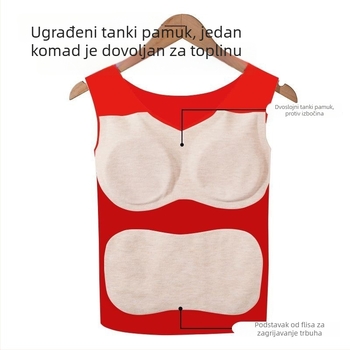 Crvena termalna veste za djevojčice s jastučićem za prsni dio i veluru unutrašnjost