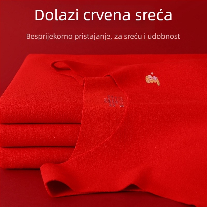 Crvena termalna veste za djevojčice s jastučićem za prsni dio i veluru unutrašnjost