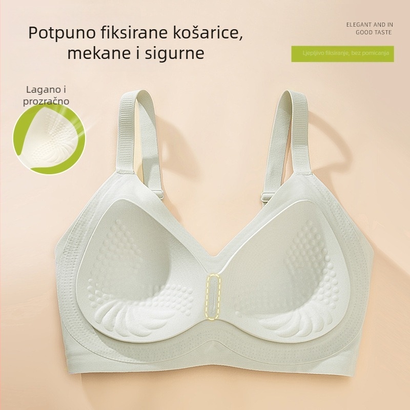Bezšivna grudnjica s liftingom i nježnom podrškom, fiksne dvostruke naramenice, 3/4 šalice od pamuka, oblikovane košarice