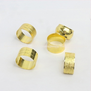 Prsten za salvete, cvjetna dvostruka linija, čipkasti rub, bakreno elektroplatirani, zapadni stil