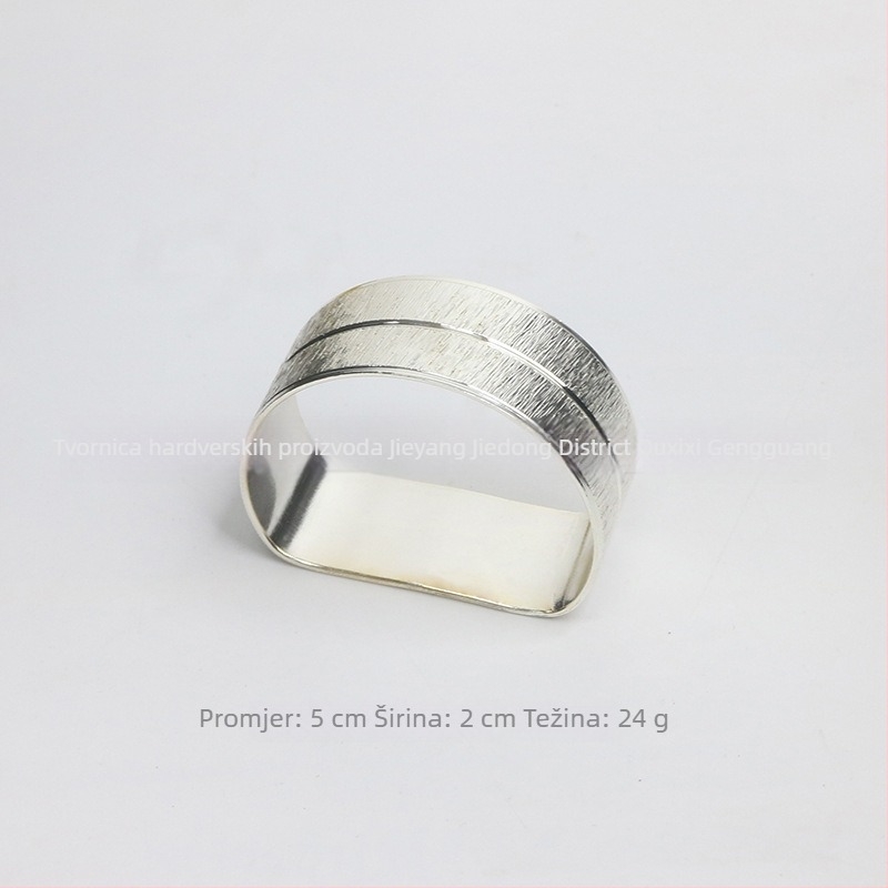 Prsten za salvete, cvjetna dvostruka linija, čipkasti rub, bakreno elektroplatirani, zapadni stil