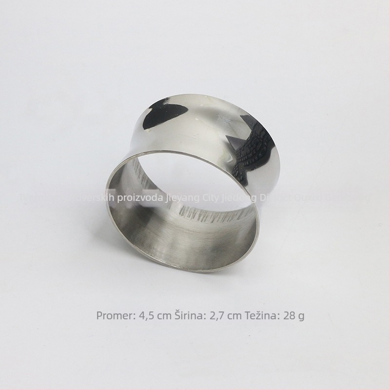 Prsten za salvete, cvjetna dvostruka linija, čipkasti rub, bakreno elektroplatirani, zapadni stil