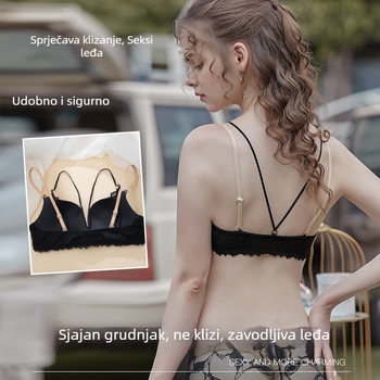 6081 Seksi čipkasti grudnjak s leopard uzorkom i prednjim zatvaračem, bežični push-up set grudnjaka, francuski stil