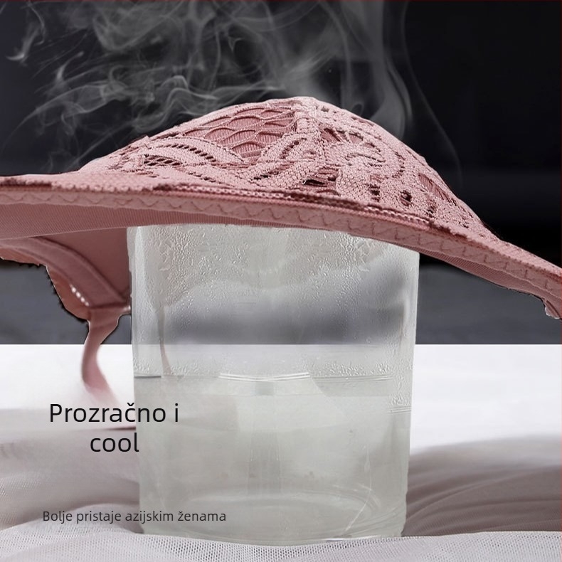 Francuski stil seksi grudnjak za male grudi, push-up, prozirna mreža, bez žice, izrezani dizajn, anti-sag