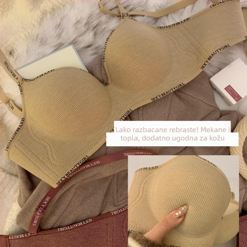 Bešavni ženski grudnjak s push-up učinkom, 3/4 košarica, oblikovane košarice s tankim gornjim dijelom i debelim donjim dijelom, fiksirani dvostruki naramenici, stražnje kopče s tri reda kukica, glavni materijal najlon; podstava pamuk