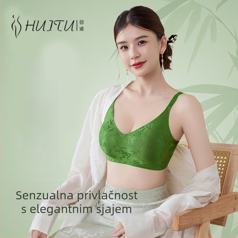 Nova bešivni grudnjak u kineskom stilu za žene s velikim dojkama, push-up, mekana podrška, prozračna, anti-sag, lijep leđa