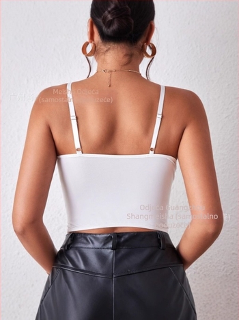 Čipkasti prozirni top s izrezom, slim sling stil, ultra kratka duljina, geometrijski uzorak, 95% poliester i pamuk <30%