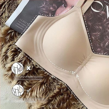 Bešivni grudnjak od najlona s mekanom podrškom, pun košarica, tanke kalupi od spužve, stražnje četiri reda kopči, fiksni dvostruki remeni, prozračan i udoban