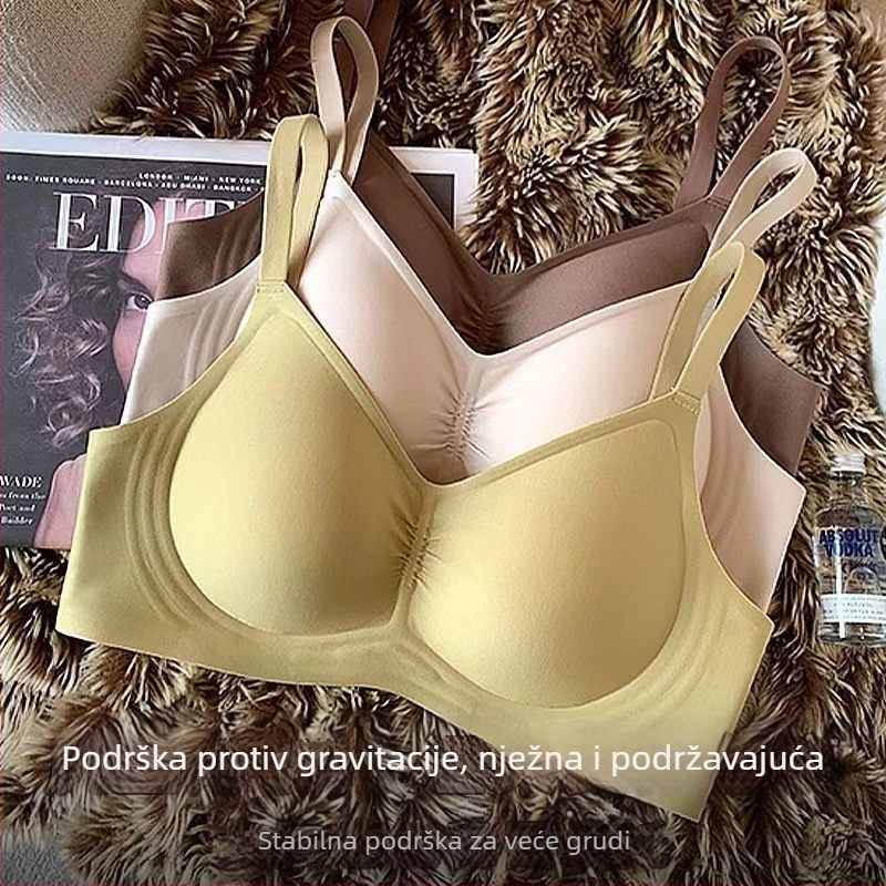 Bešivni grudnjak od najlona s mekanom podrškom, pun košarica, tanke kalupi od spužve, stražnje četiri reda kopči, fiksni dvostruki remeni, prozračan i udoban