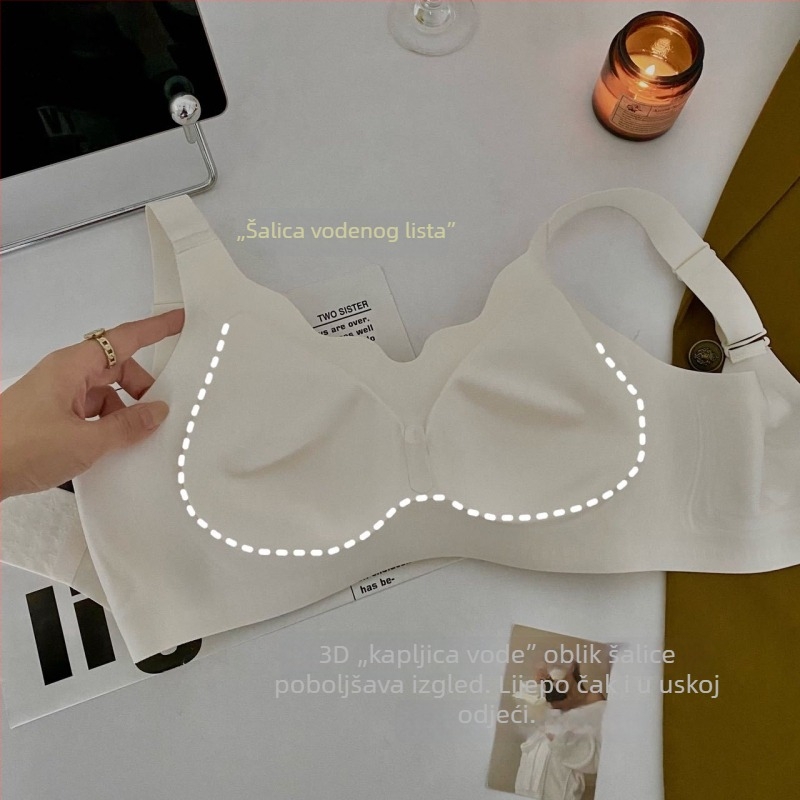 Plus veličine bezšivni grudnjak bez žice, s podizanjem i podrškom, punjene čašice, tekući spandex