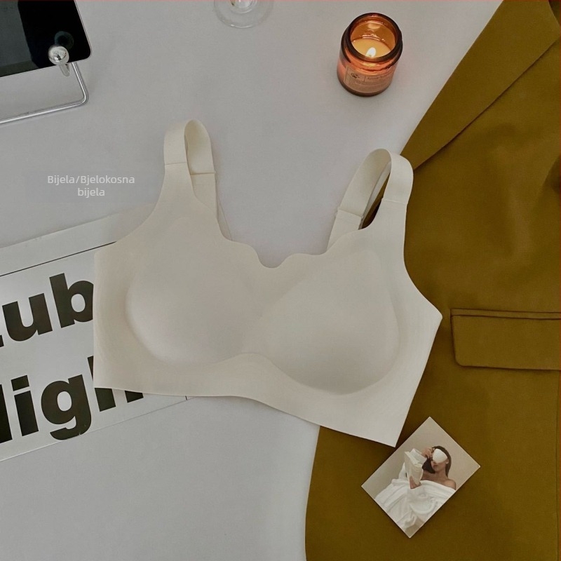 Plus veličine bezšivni grudnjak bez žice, s podizanjem i podrškom, punjene čašice, tekući spandex