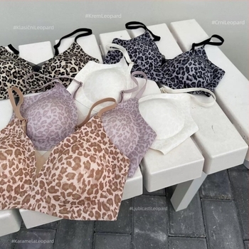 Grudnjak s leopard printom od mreže, bezšivan, podizanje i podrška za leđa