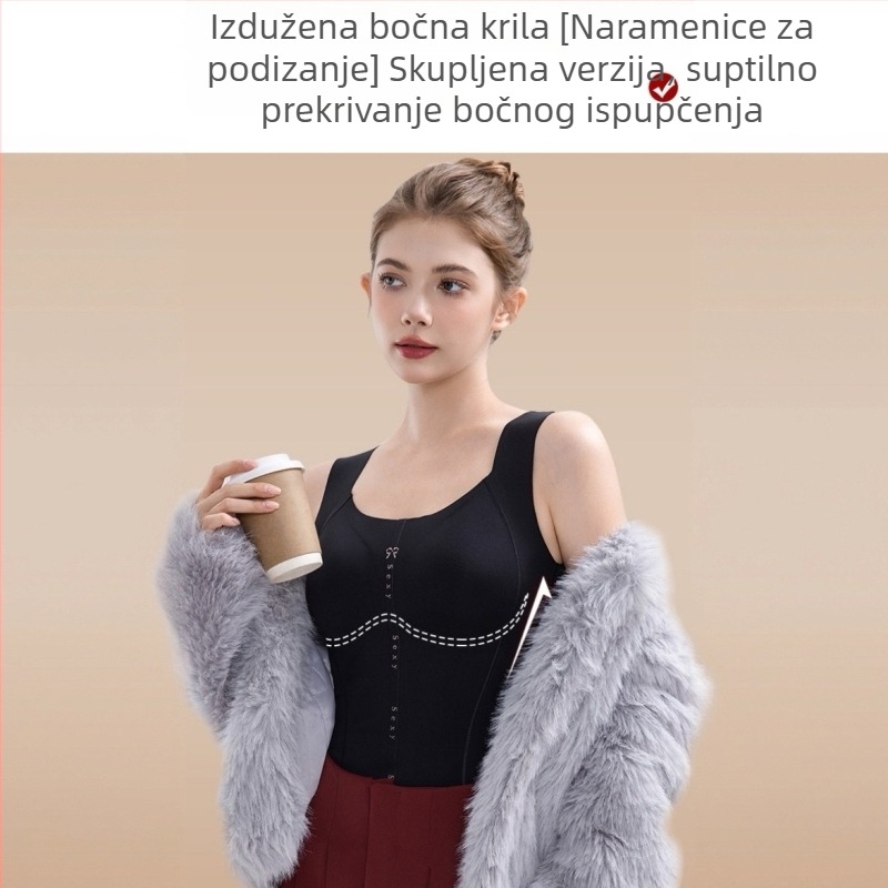 Termalna vesta s ugrađenim grudnjakom i jastučićima za grudi, uski kroj, topli gornji dio