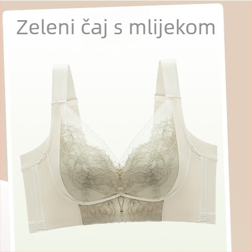 Čipkasti push-up grudnjak s prilagodljivim podešavanjem, 3/4 šalice, tanke oblikovane čašice, mekana podrška, podizanje