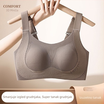 Grudnjak, prozračan najlon, Cup Rabbit Ear, tanke oblikovane čaše, fiksne dvostruke naramenice, stražnji četverostruki kukica, glavni materijal 70–80% najlona