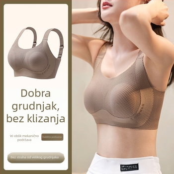 Grudnjak, prozračan najlon, Cup Rabbit Ear, tanke oblikovane čaše, fiksne dvostruke naramenice, stražnji četverostruki kukica, glavni materijal 70–80% najlona