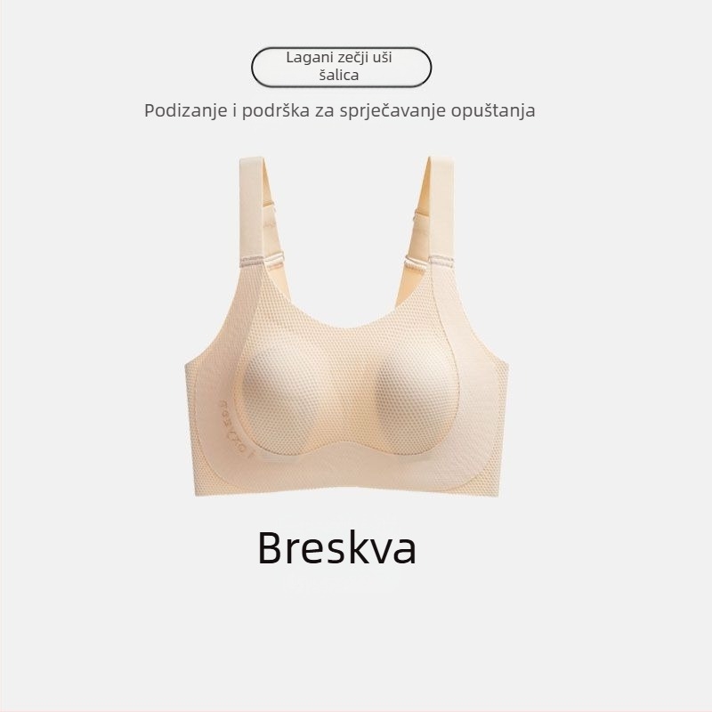 Grudnjak, prozračan najlon, Cup Rabbit Ear, tanke oblikovane čaše, fiksne dvostruke naramenice, stražnji četverostruki kukica, glavni materijal 70–80% najlona