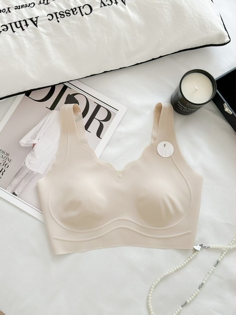 Bešavni grudnjak od Ice Silk hlađenja s srednjim oblikom košarice, glavna tkanina Spandex, podstava Spandex, fiksni dvostruki naramenici, prozračan i bez vidljivih tragova