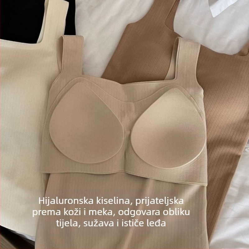 Termalna vest s ugrađenim jastučićem za prsni koš, najlon tkanina, s kapuljačom, U-oblik izreza, normalna debljina 251–300 g/m²