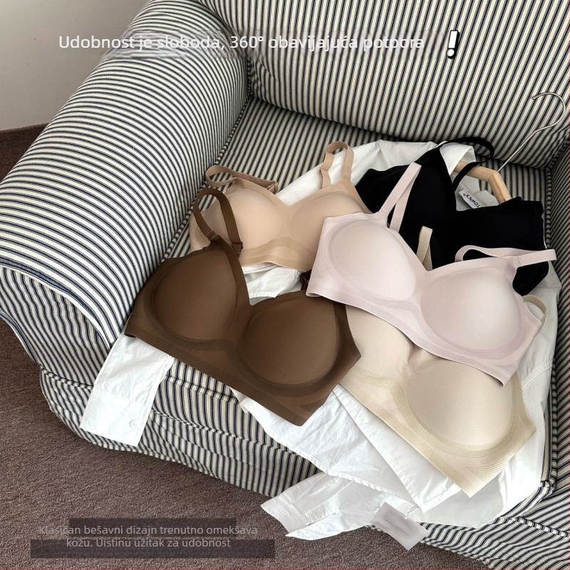 Bešiv grudnjak za lifting s tankim oblikovanim košaricama; materijal: najlon Ice Silk; podstava: spandex 30-50%; kaiševi fiksni dvostruki; zatvarač pozadi četiri reda kopči