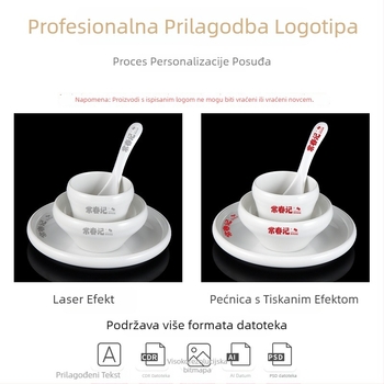 Četverodijelni melaminski set posuđa od melamina, ovalni oblik, jednostavan uzorak, moderan minimalistički stil