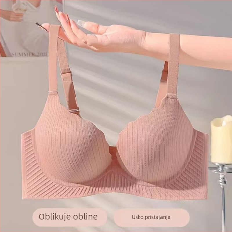 Bešavni grudnjak za male grudi, podiže, nevidljiv izgled, udoban, košarica 3/4, materijal najlon