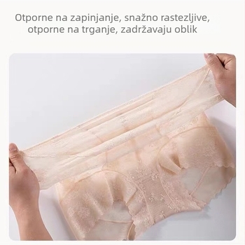 Ženske gaćice visokog struka od čipke s mrežastim panelima – prozračne, potpuno pokrivene, podizanje stražnjice i oblikovanje abdomena