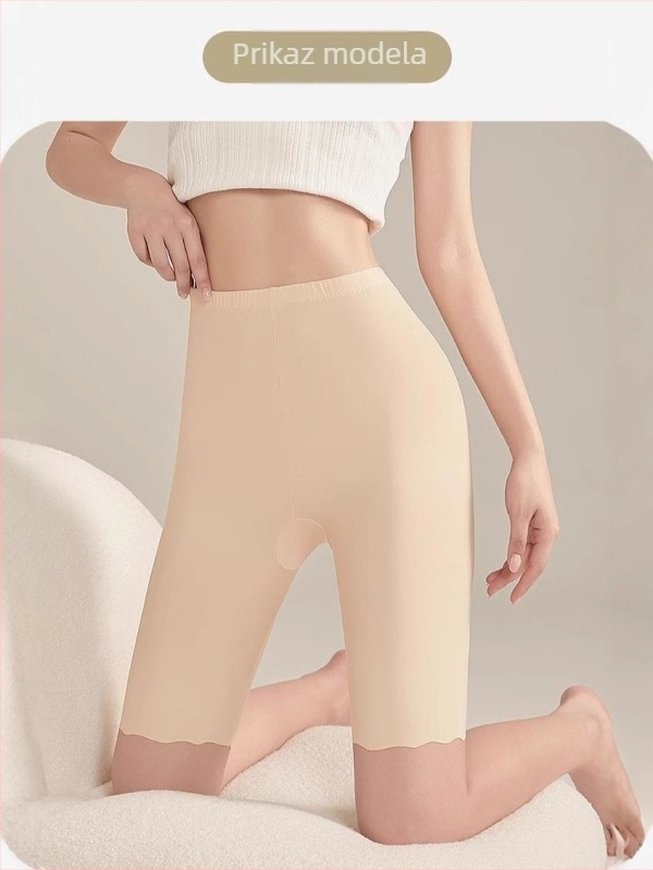 Ženske Ice Silk sigurne šorceve, prozračne, do koljena, visoki struk, Nylon-Spandex