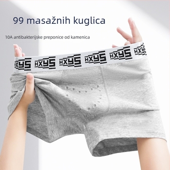 Muške pamuk bokserice, antibakterijske, 10A, prozračne i udobne, bez šavova, srednje visok pojas, jednobojne